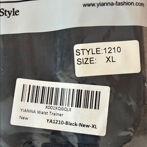 Yianna Black Waist Trainer Belt